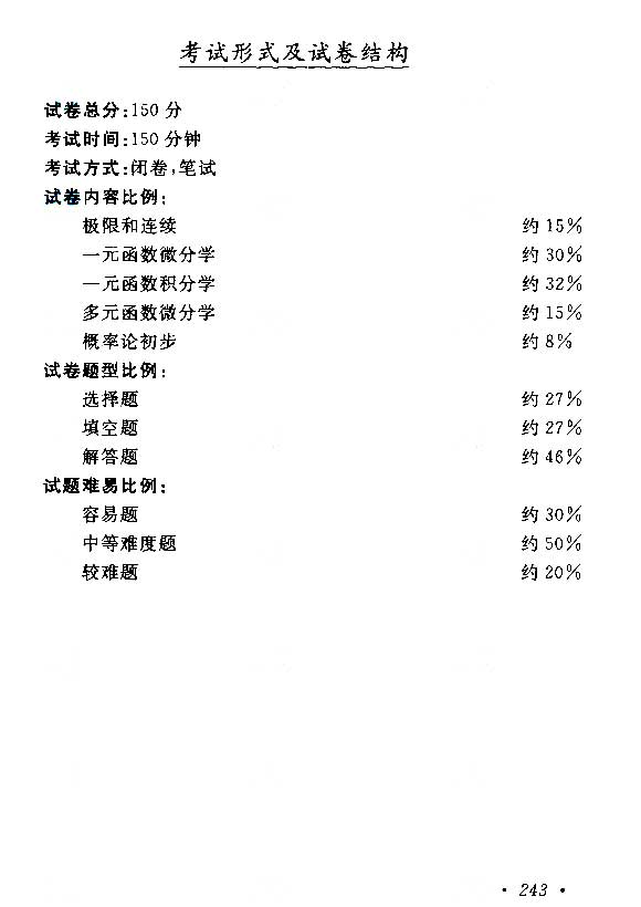 2015年成考专升本高等数学(二)考试大纲