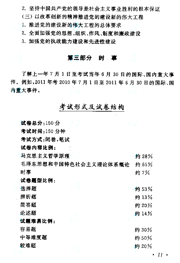 2015年成人高考专升本《政治》考试大纲